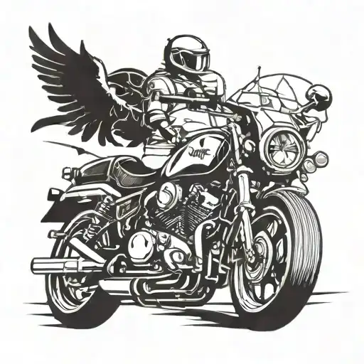 ambition and yolo and travel and motorcycle tattoo design idea