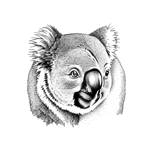 continent de l'Australie avec un koala tattoo design idea