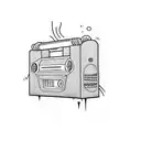 A phlebotomist holding a boombox playing 90s hits tattoo design idea