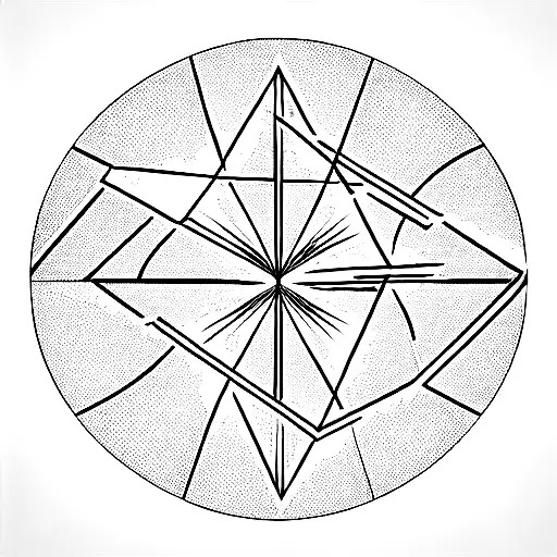 cyberware symetrical and geometrical patern inspired by sandevistan simple lines  tattoo design idea