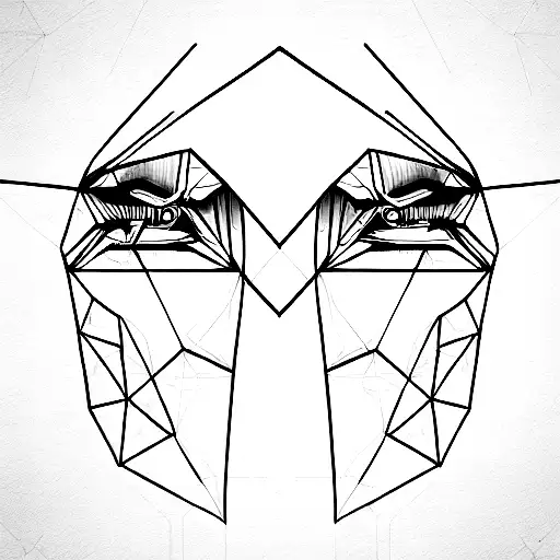 cyberpunk 2077 cyberware symetrical and geometrical patern inspired by sandevistan simple lines  tattoo design idea