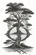 tree of life and river from the Bible book of Revelation 22 tattoo design idea