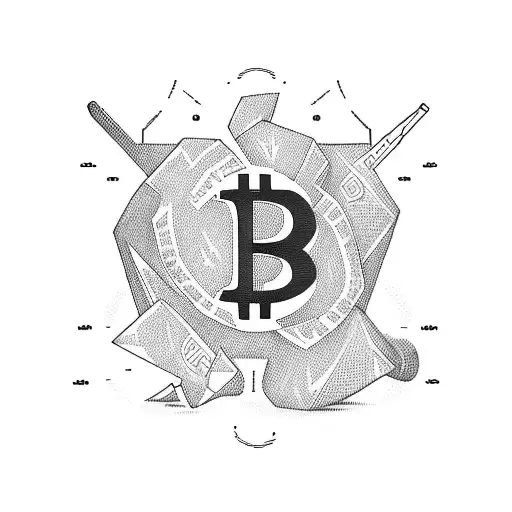 Hooded man and bitcoin tattoo design idea