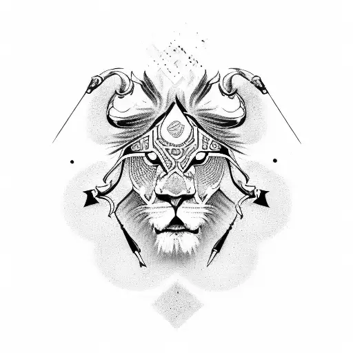 lion and scorpions tattoo design idea