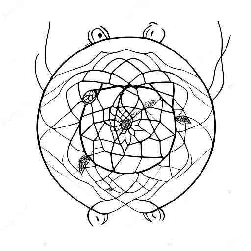 Dreamcatcher with a sleeping cat inside tattoo design idea
