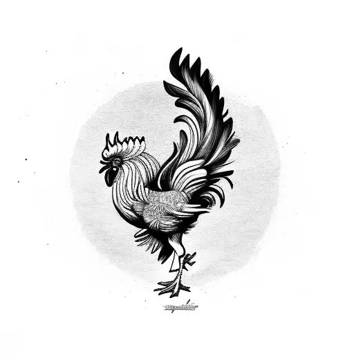 rooster with indian tattoo design idea