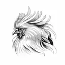 rooster with indian tattoo design idea