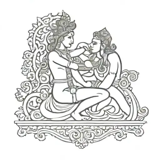 kamasutra symbol incorporating elements tattoo design idea