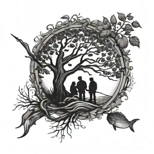 fishing family tree remembrance tattoo including tattoo design idea