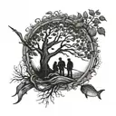 fishing family tree remembrance tattoo including tattoo design idea