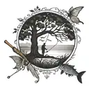 fishing family tree remembrance tattoo including tattoo design idea