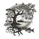 fishing family tree remembrance tattoo including tattoo design idea