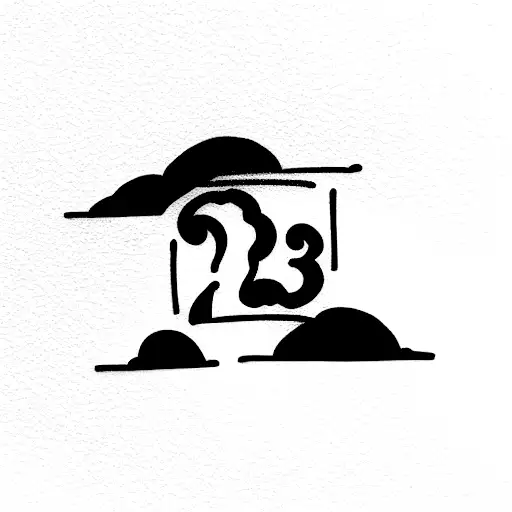 Number 28 with a roof on top tattoo design idea