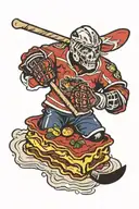 hockey lasagna tattoo design idea