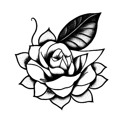 rana con flor tattoo design idea