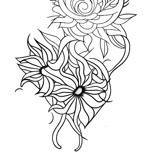 moonflower vine with lights tattoo design idea