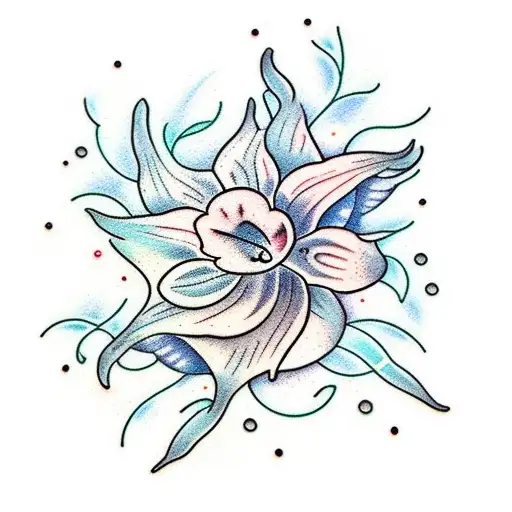 moonflower vine with lights tattoo design idea