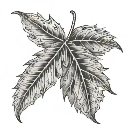 roman number and leaf  tattoo design idea