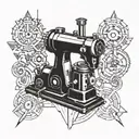 An abstract design combining elements of welding and heavy machinery tattoo design idea