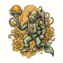 commercial diver underwater tattoo design idea
