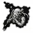commercial diver underwater tattoo design idea