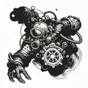 commercial diver underwater tattoo design idea