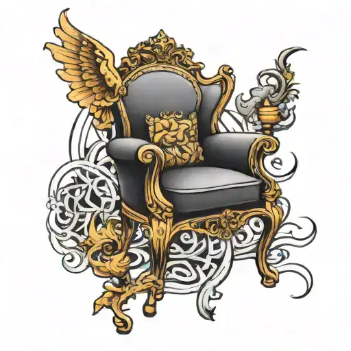 edgy chair tattoo design idea