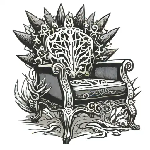 spiky chair tattoo design idea