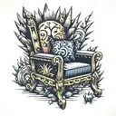 spiky chair tattoo design idea