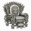 spiky chair tattoo design idea