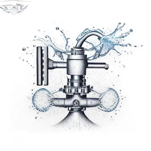 sprinkler pump tattoo design idea