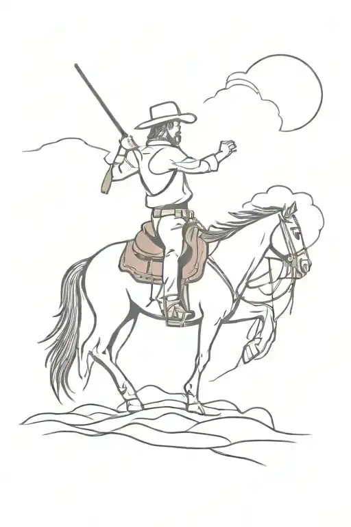 Zach Bryan inspired lone cowboy tattoo design idea