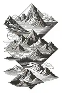 Zach Bryan inspired with mountains across tattoo design idea