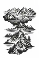 Zach Bryan inspired with mountains across tattoo design idea