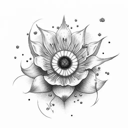 ith blue sky Blooming black Nigella sativa flowers in the field w tattoo design idea