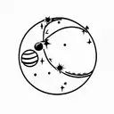 Pluto the planet tattoo design idea