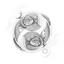 2 carp koi, yin yang  tattoo design idea