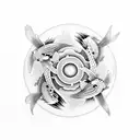 2 carp koi, yin yang  tattoo design idea