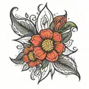 a flash of light that turns into a flower tattoo design idea