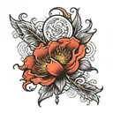 a flash of light that turns into a flower tattoo design idea
