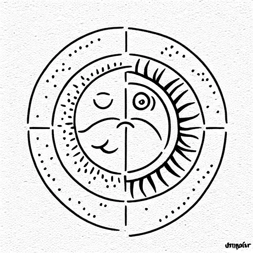 Sun and Moon tattoo design idea