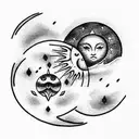 Sun and Moon tattoo design idea