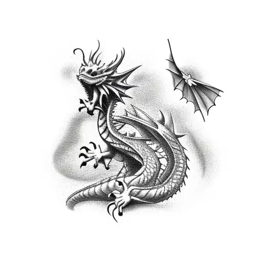  small dragon tattoo design idea