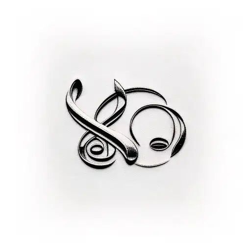 treble and bass clef with 5 notes representing family members tattoo design idea