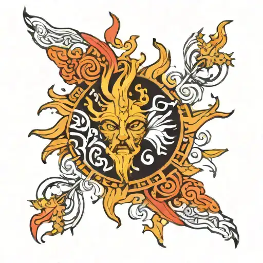 sun in slavic mythology tattoo design idea