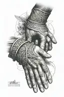 roman handshake  tattoo design idea