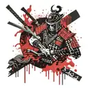 samurai skillet burn he city tattoo design idea