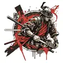 samurai skillet burn he city tattoo design idea