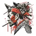 samurai head tattoo design idea