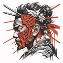samurai head tattoo design idea